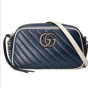 Gucci navy blue camera bag  GG Marmont Matelassé Leather Cross Body Bag